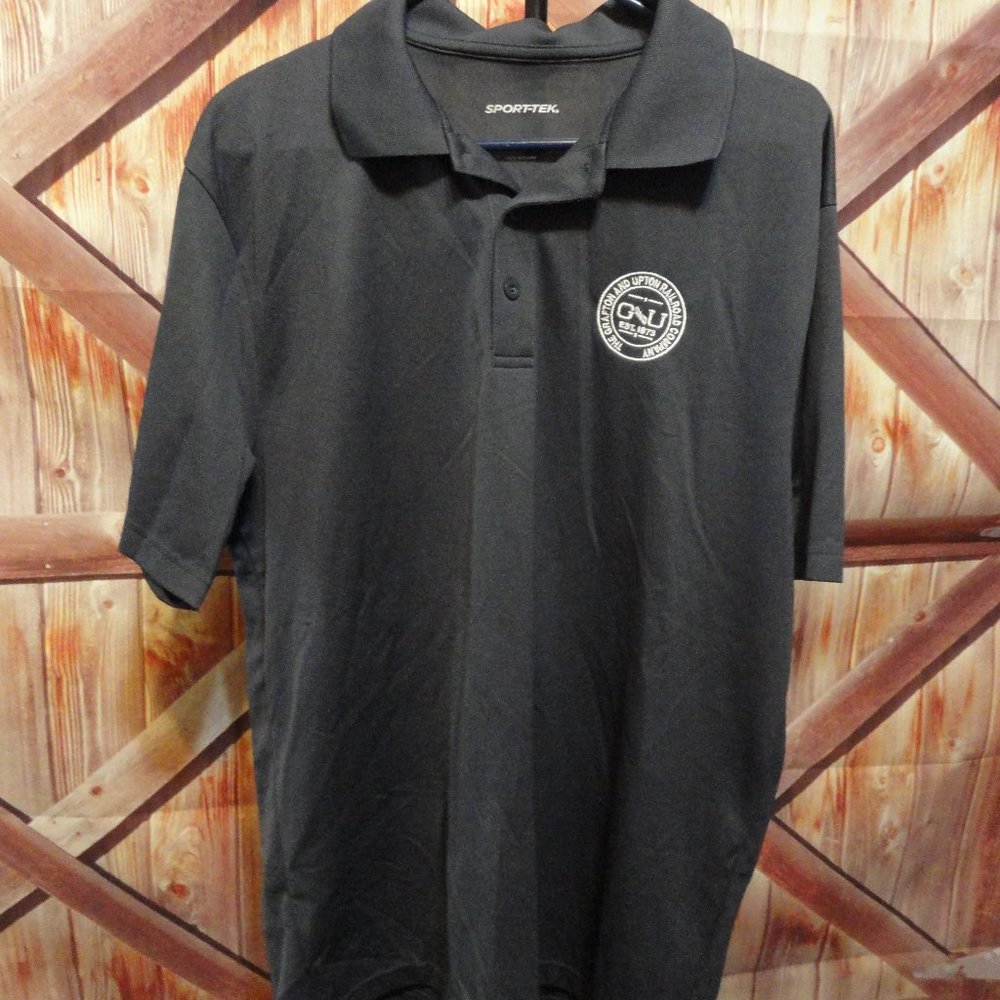 Grafton & Upton Railroad Co~est 1873 Embroidered Polo~Rail raod fan~Has …